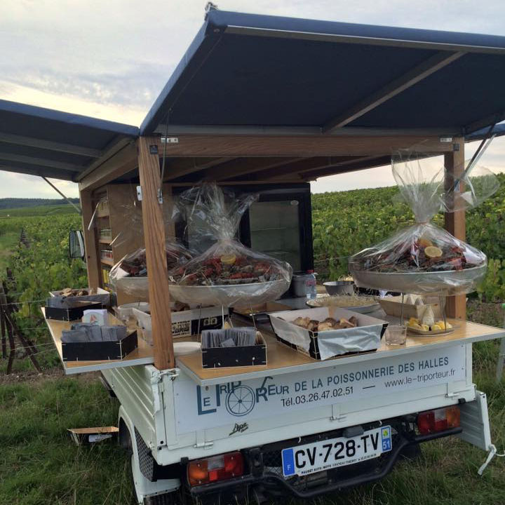 Le Triporteur restaurant itinérant poissons et crustacés à Reims